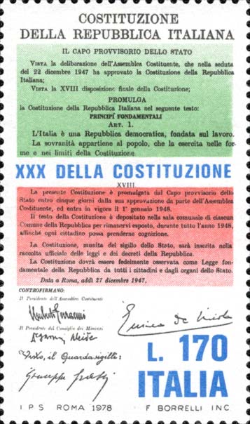 La Nascita Della Costituzione Italiana Filatelia E Storia